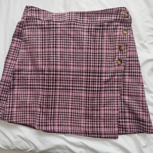pink plaid skirt